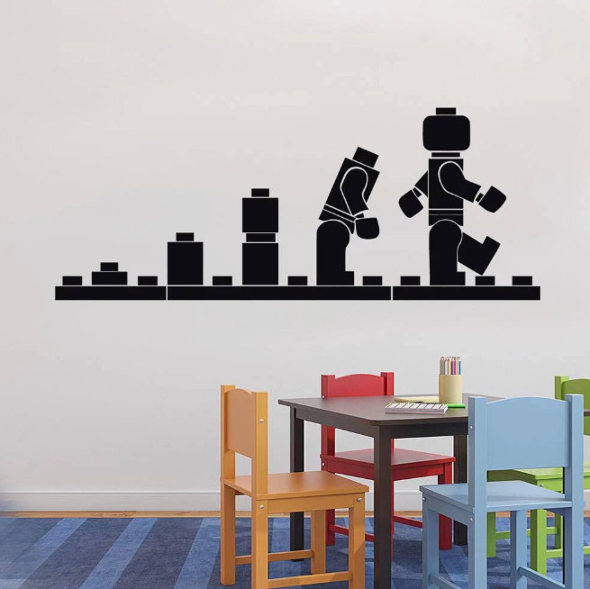 23"x40" Lego Evolution Kids Game Room Wall Mural Sticker Decal Canada VinylBLACK