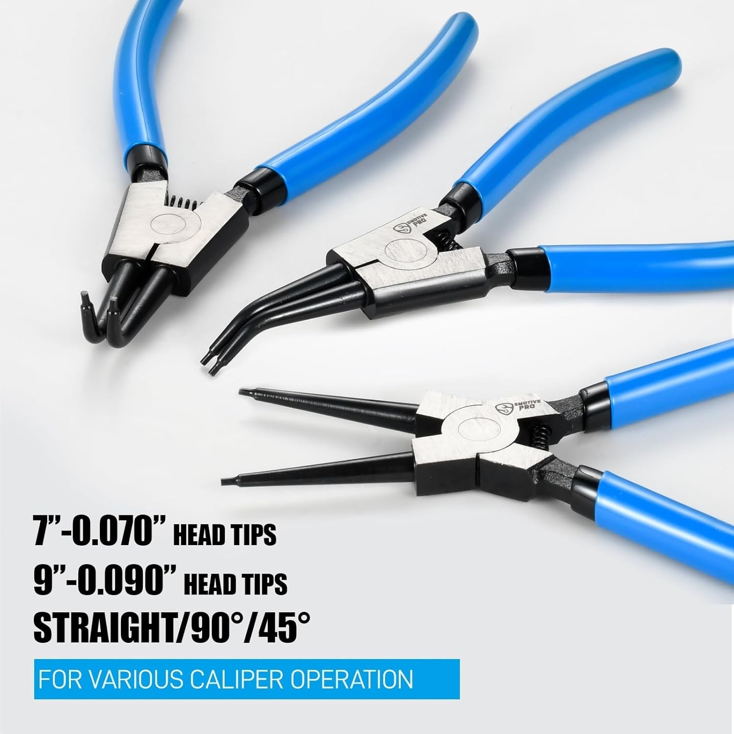 8-Piece Precision Snap Ring Pliers Set – 7" & 9" Internal/External Circlip Tools