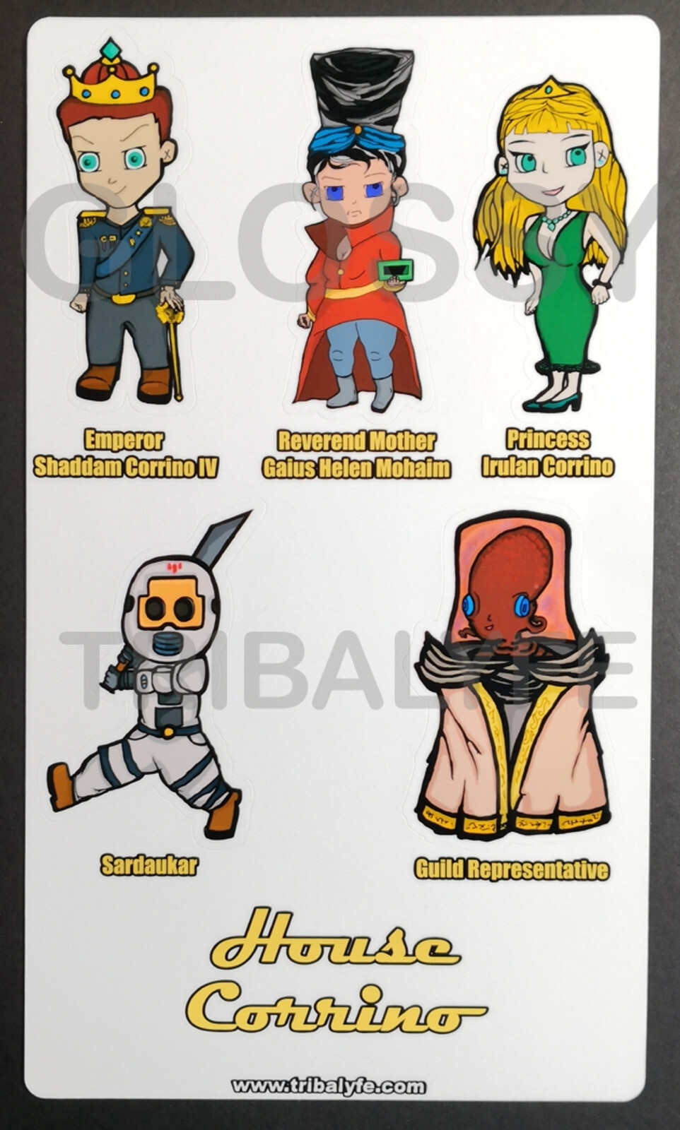 Dune Atreides Fremen Harkonnen Corrino & More Glossy Laminated Vinyl Sticker Set