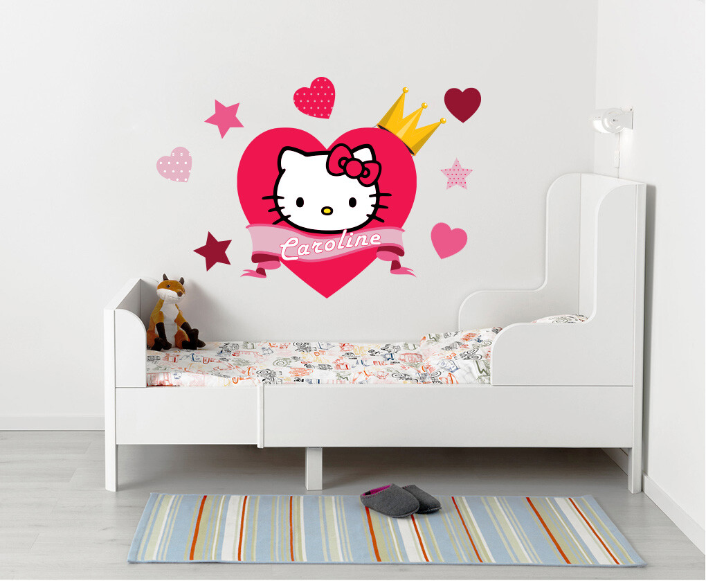 Hello Kitty PERSONALIZED NAME Decal WALL STICKER Decor Art Mural Girls FS