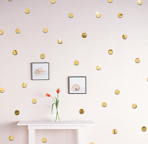 50Pcs 5*5 cm DIY Mirror Wall Sticker, Round Acrylic Decor of Self…