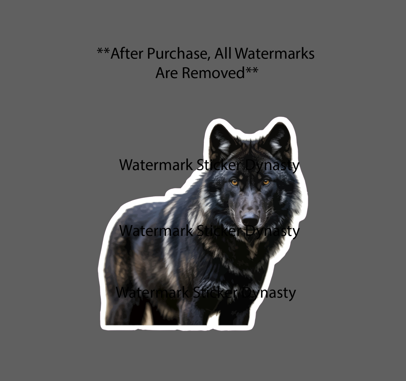 Black Wolf Sticker Waterproof Decal Animal Outdoor Nature Pack Leader Gift NEW