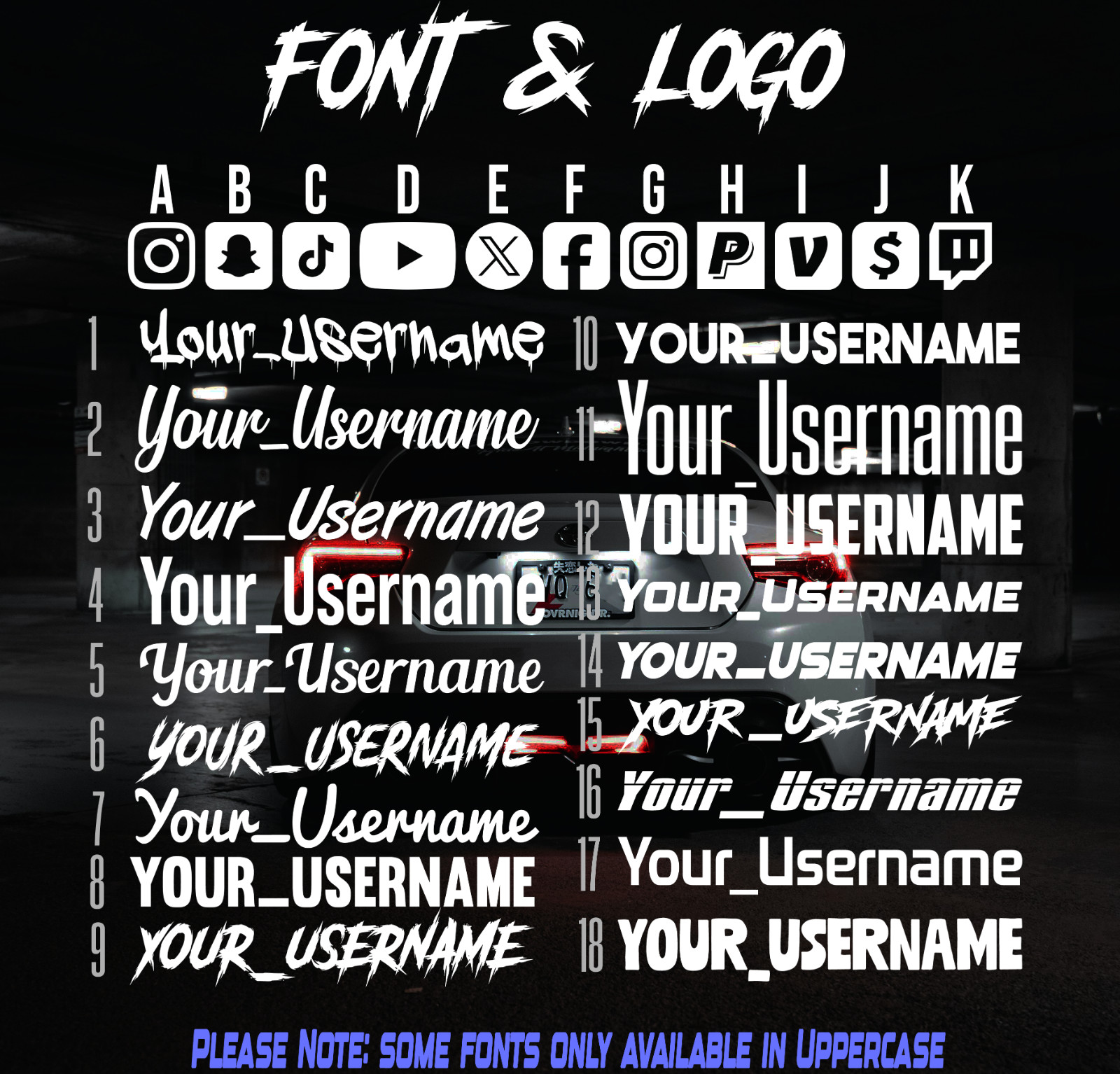 Social Media Vinyl Decal Sticker With Background – 8 inch Personalized Sticker