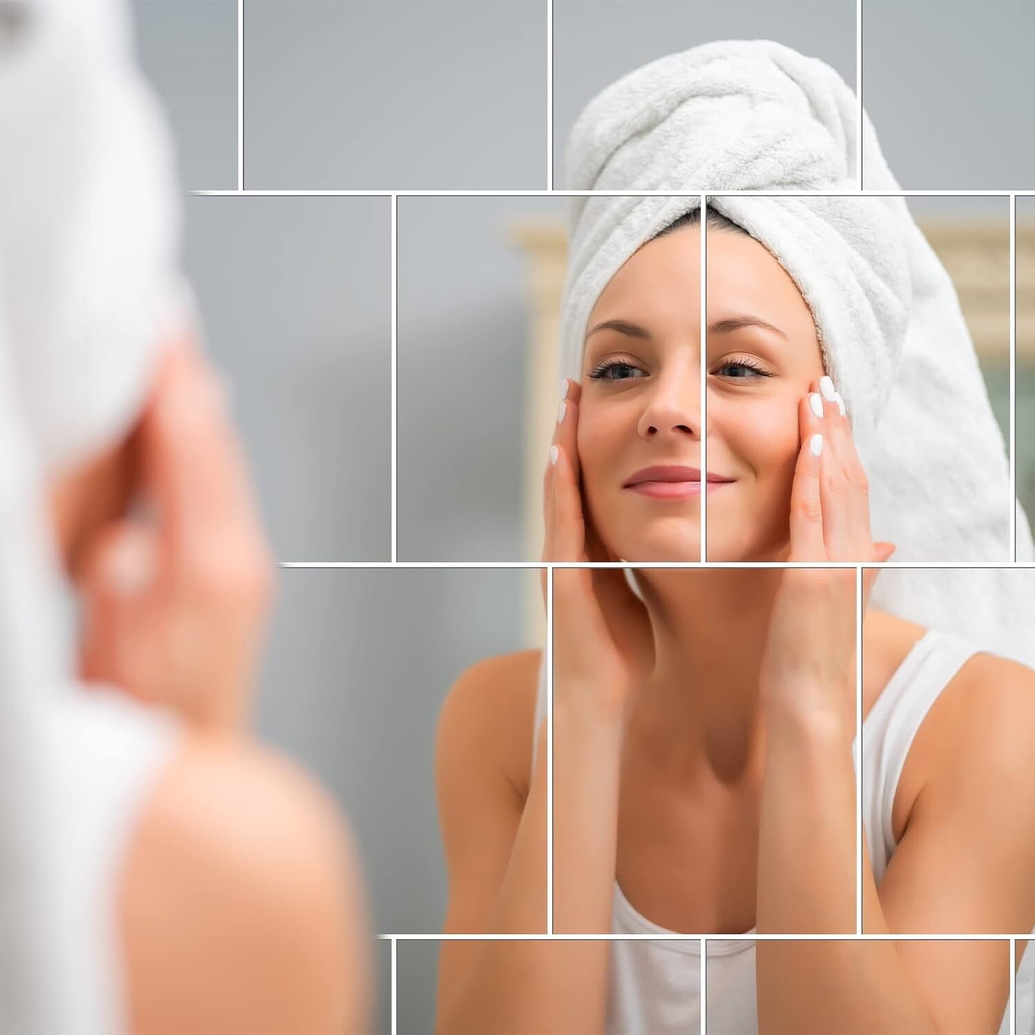 Versatile Non-Glass Mirror Tiles for Home Walls – Reflective 10 x 12 in Stickers