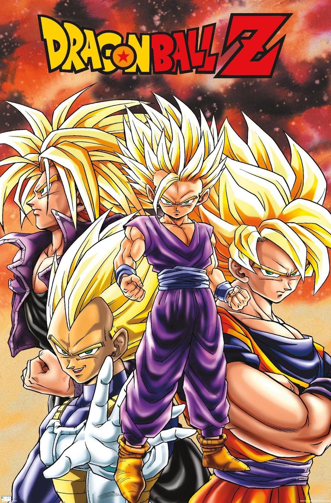 Dragon Ball Z – Saiyans Wall Poster, 34L" x 22.4W", Unframed Version