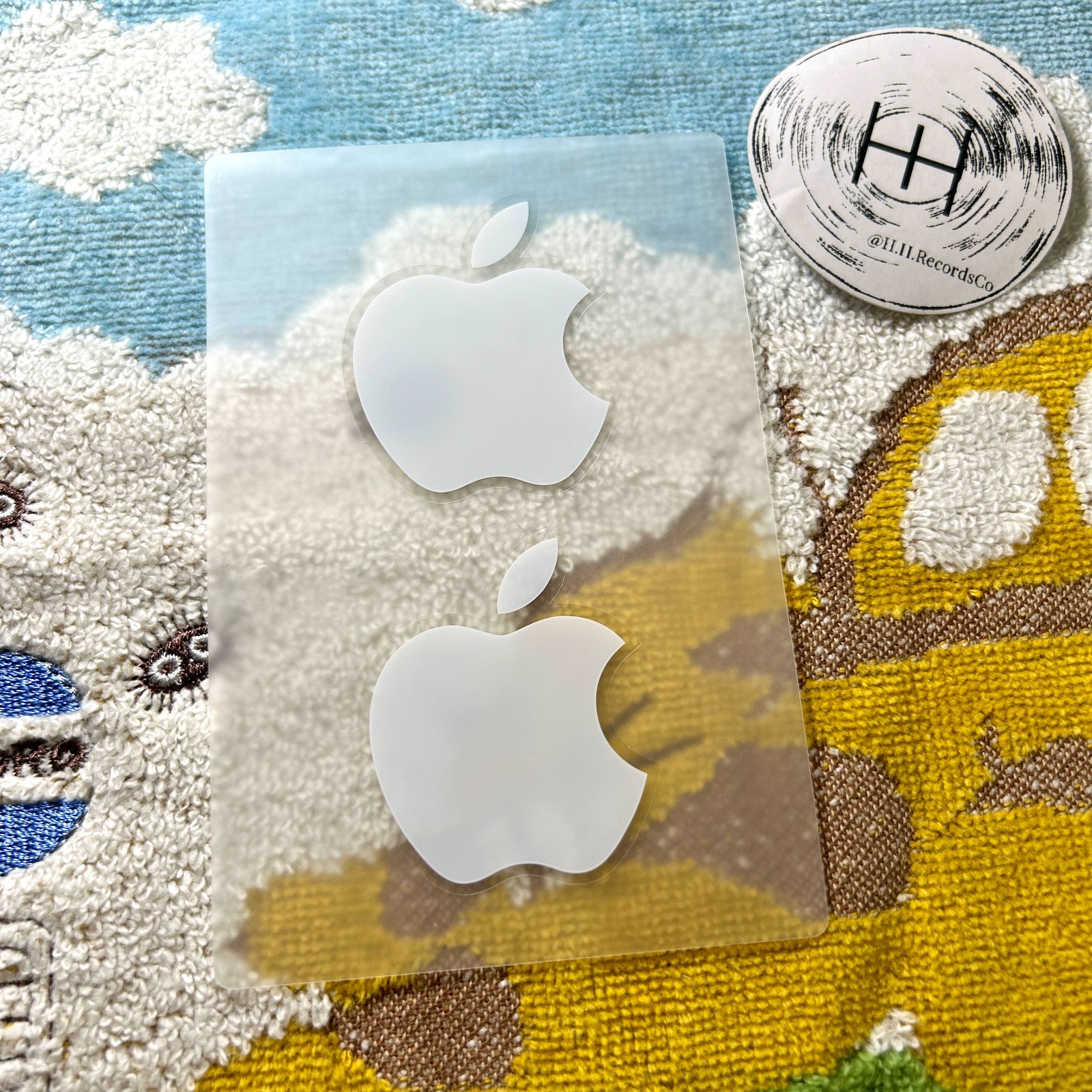 Apple Official Logo Sticker Set of 2 Laptop Decal 1.5" White OEM Original