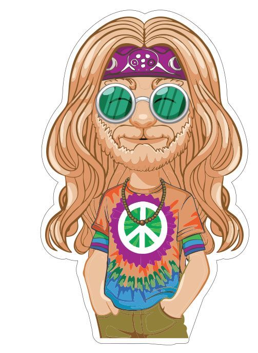 Peace Sign Hippie Sticker A40