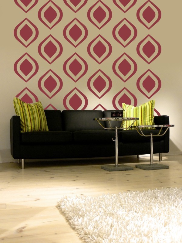 Mid Century Modern Decor, Ogee Wall Decal, Geometric Wall Decal, Retro Decor