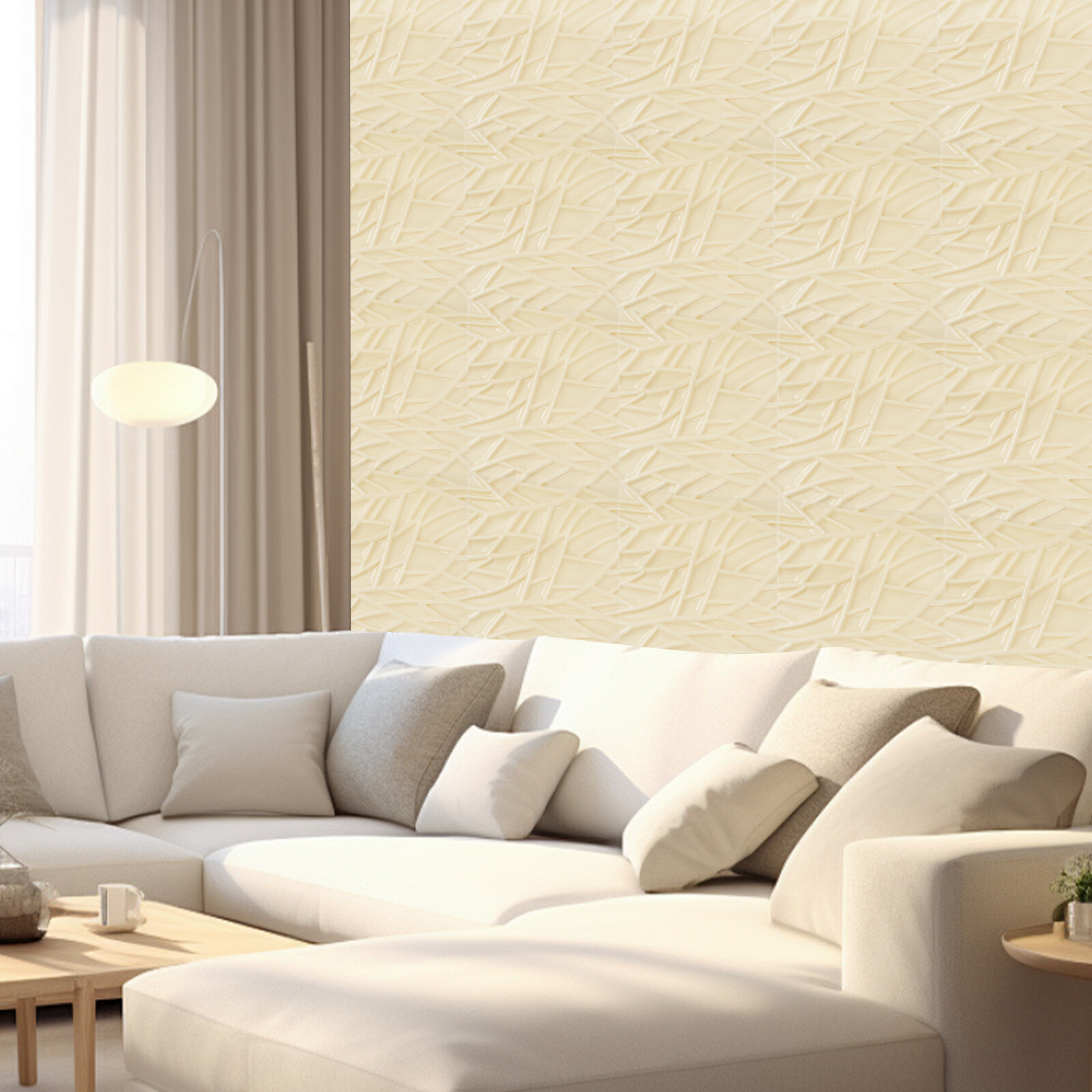 Decor Wall Panles for Living Room Bedroom Beige 3D Wall Panels for Interior Wall