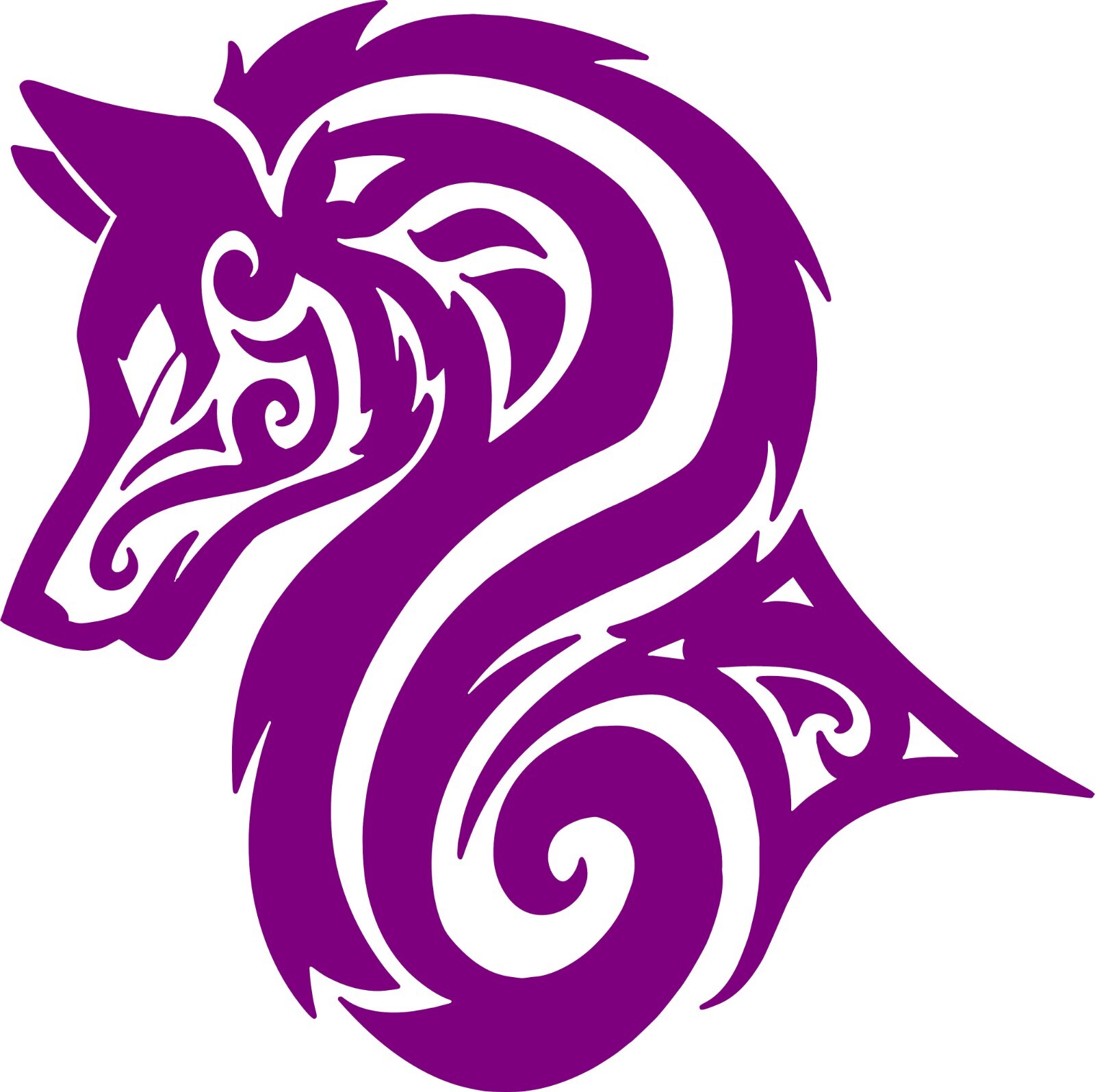 Tribal Zodiac Wolf Decal 4.5"w X 4.4" h In your choice of color