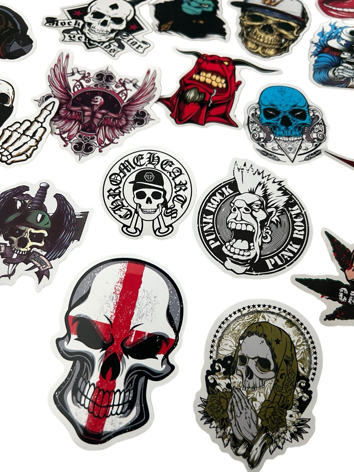 50pc Edgy Sticker Pack – Waterproof Vinyl – Skull Zombie Rock Streetwear Art