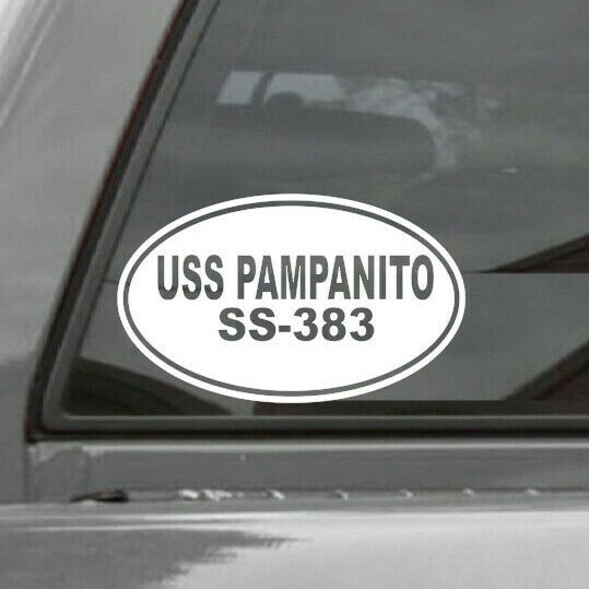 USS PAMPANITO SS-383 EURO OVAL Vinyl Window Decal US NAVY