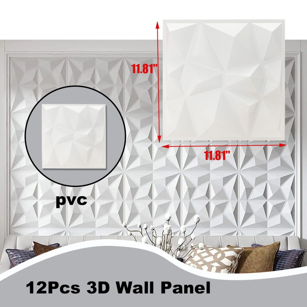 12PCS/Set Art 3D Decorative Wall Panel DIY Luxury Diamond Design Ceiling 30×30cm