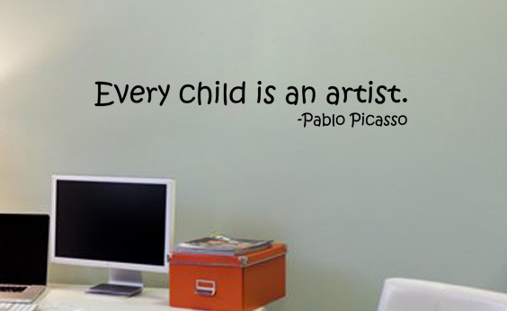 Every Child is an Artist – Wall Vinyl Decal Sticker Family Kids Room Picasso Art