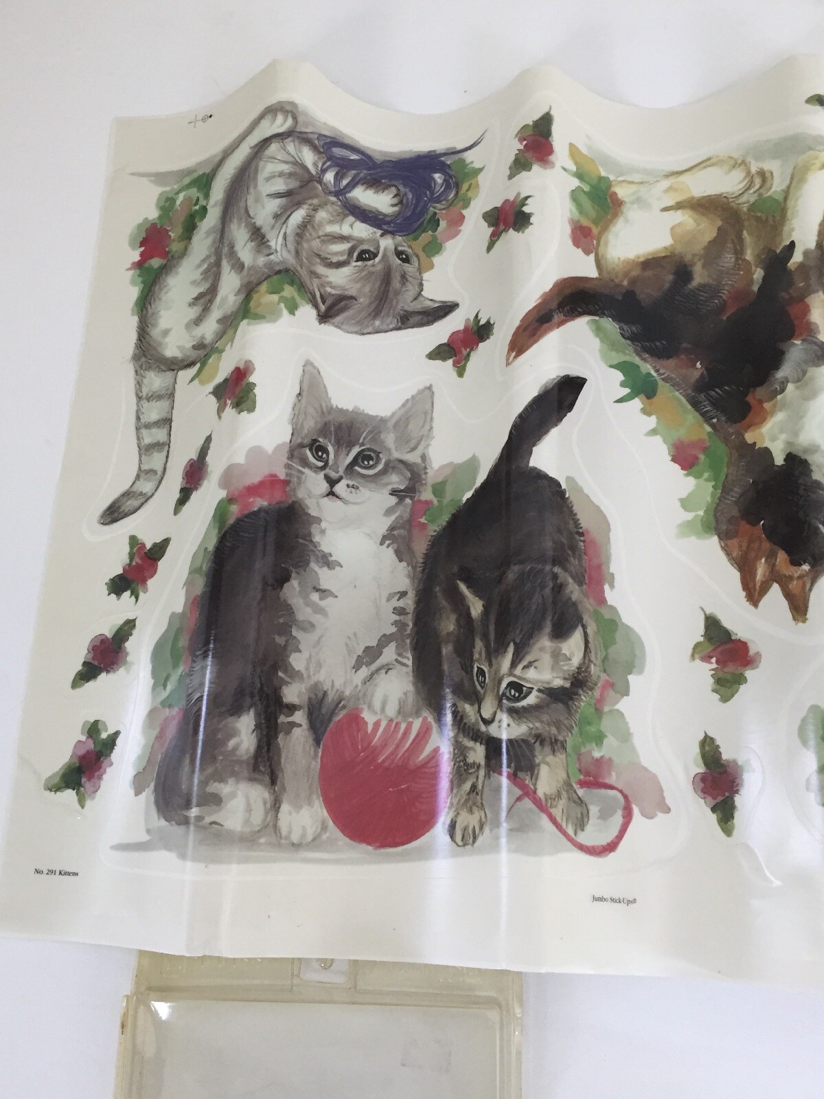 Vtg Priss Prints Jumbo Stick-Ups Kittens PreCut Reusable Wall Decoration #40291