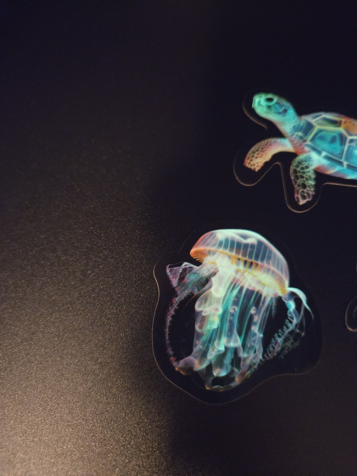 Ocean Themed Glow In The Dark Stickers!! Vinyl Waterproof – Turtle Shrimp Jelly