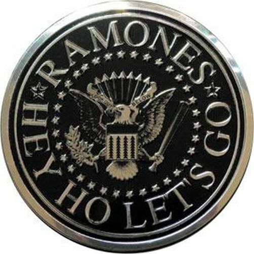 RAMONES – HEY HO – METALLIC STICKER – 3.25 x 3.25 – BRAND NEW 7764