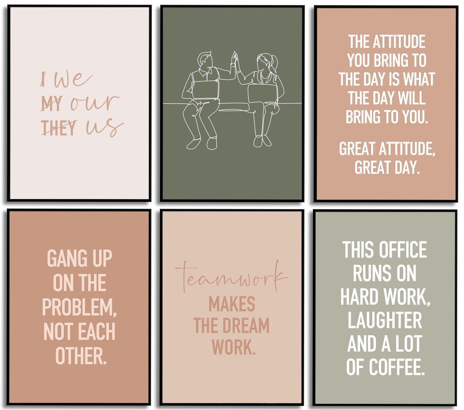 6Pcs Inspirational Office Wall Art Teamwork Motivational Wall Decor Positive …