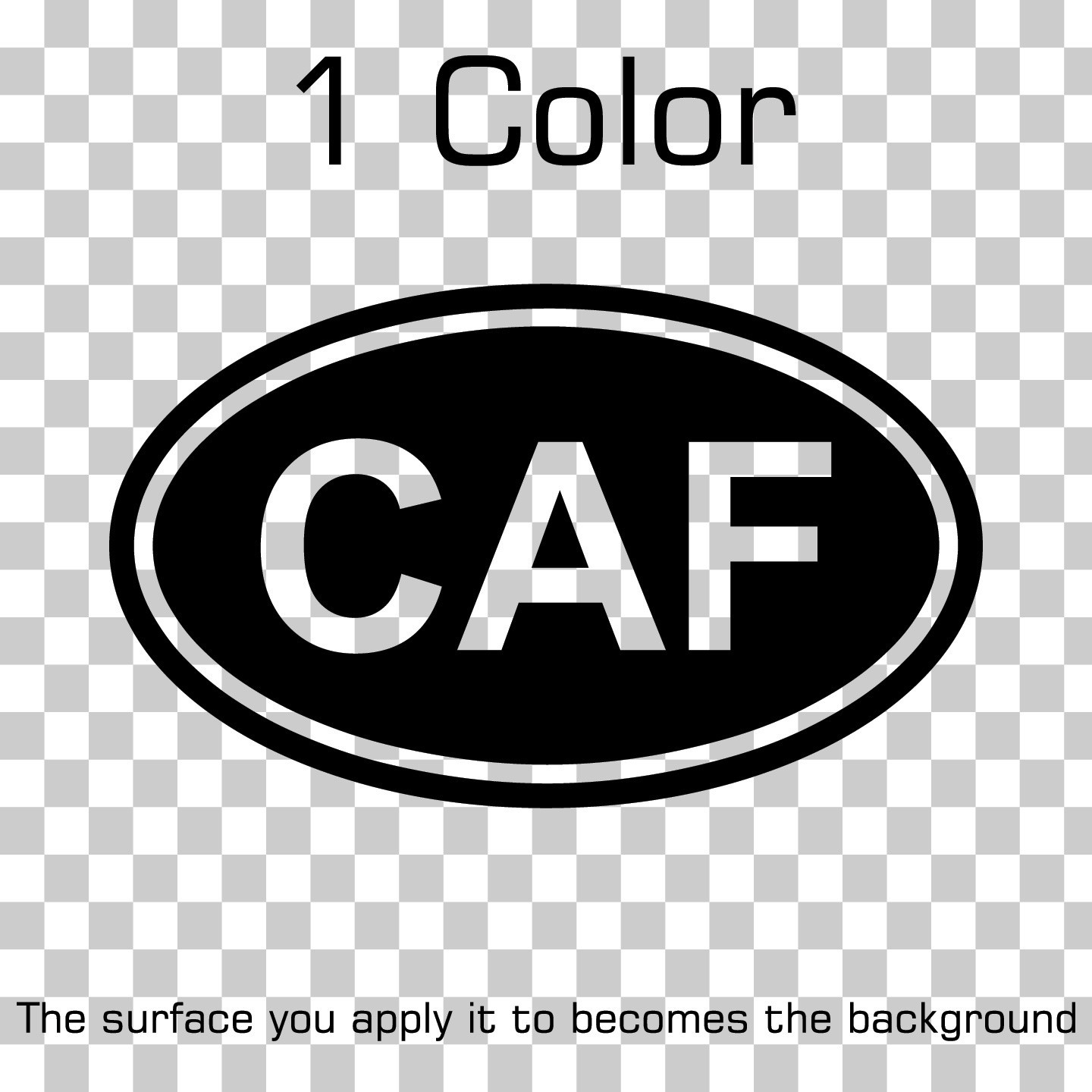 Central African Republic CAF Oval Country Code Vinyl Decal Sticker