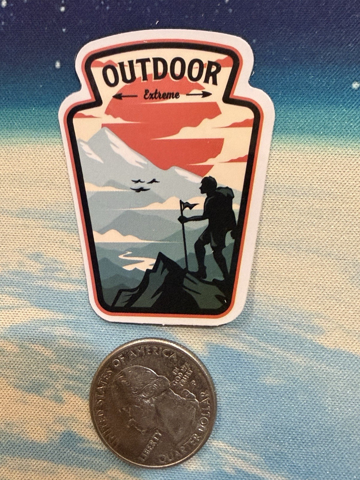 Outdoors Hiking Camping Adventure Nature Mountain Forest Trail Sticker Decal