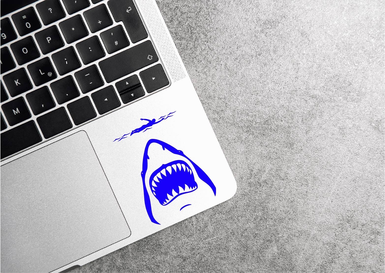 Shark Jaws and Swimmer Decal Sticker Decor Ocean Retro Attack Sea Animal