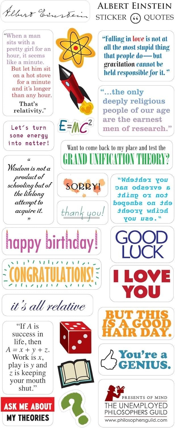 Greeting Card Stickers UPG Quotable Notables New Einstein