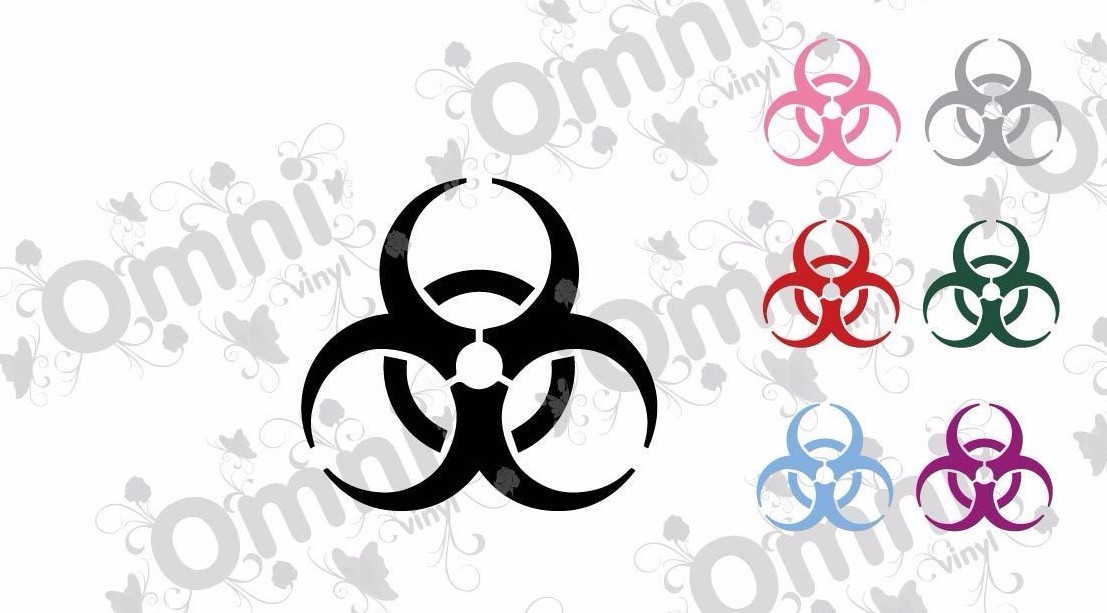 4 x BIOHAZARD Vinyl Decal Sticker Laptop Car Wall Window 9.5cm x 10cm