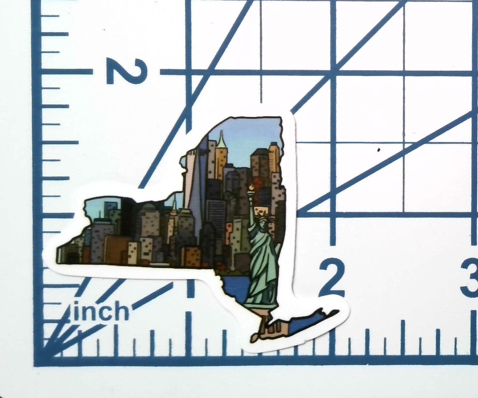 New York State Map Sticker Vinyl NYC Skyline Statue of Liberty Decal Die Cut Art