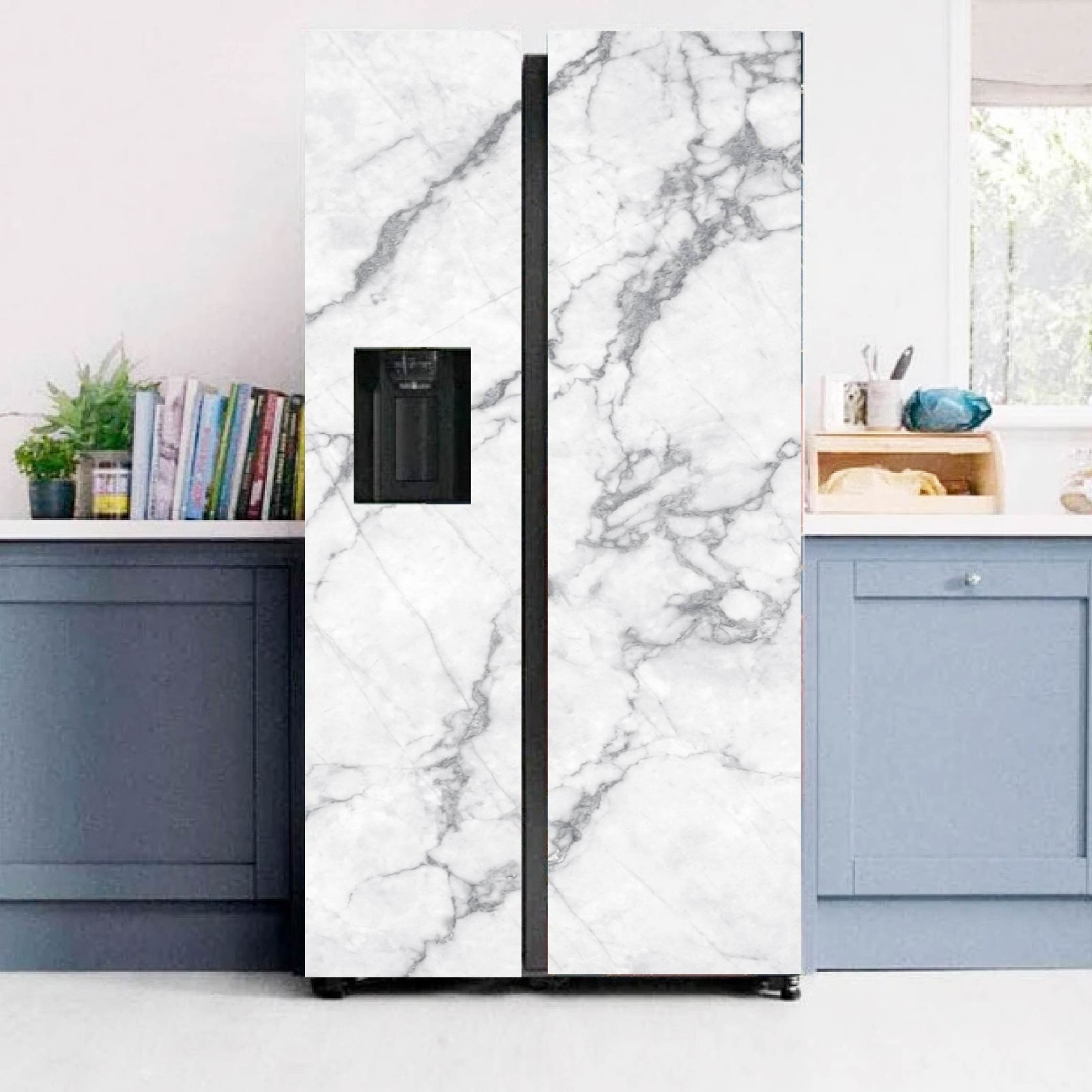 Peel and Stick Fridge Wrap Vinyl Refrigerator Cover 32" x 78.7" (81x200cm)