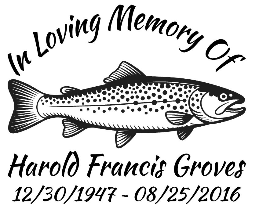 In Loving Memory – Fisherman Trout Sticker Decal Fishing Memorial Personalized |