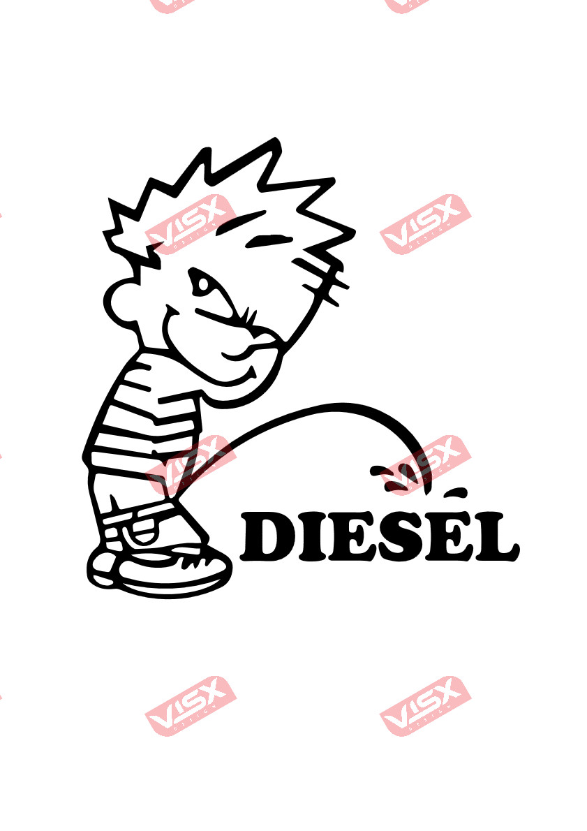 Calvin Hobbes Diesel Pee Truck Car Decal Auto Sticker Funny Vehicle Bumper