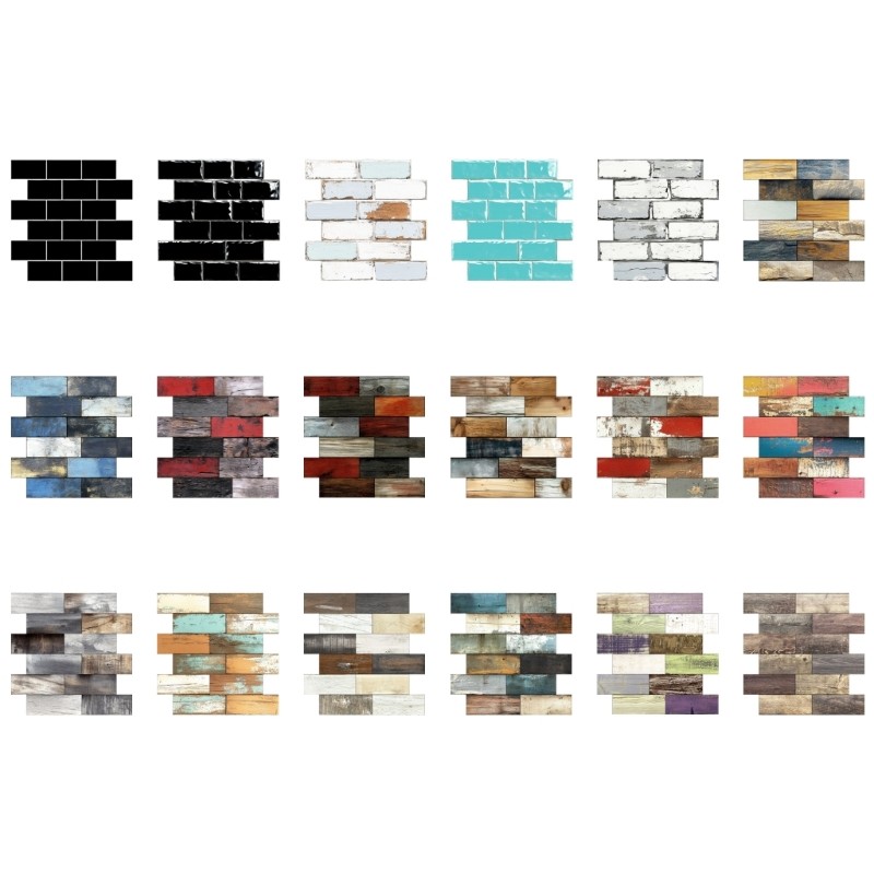 10PCS Faux Bricks Wall Sticker Auto Adhesive Waterproof Vinyls Tiles for