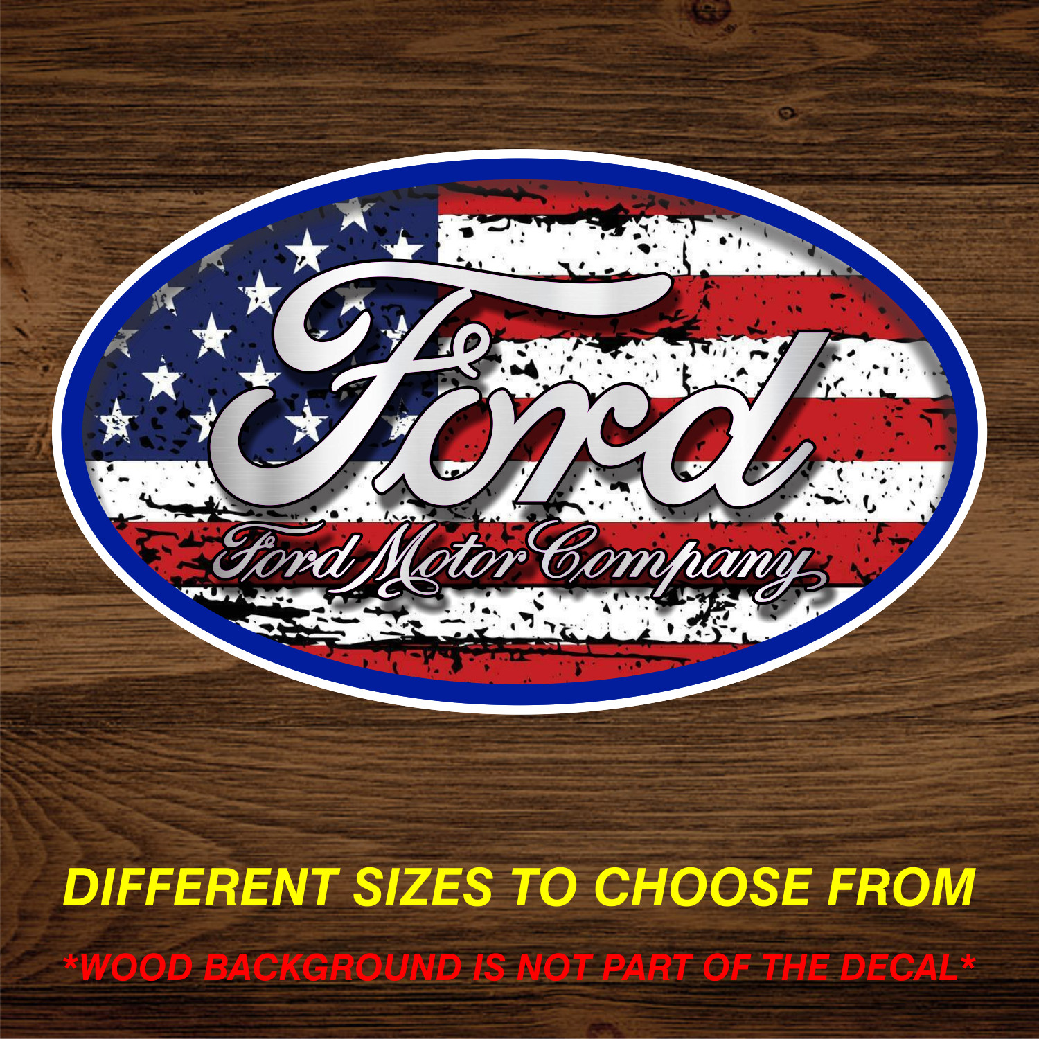 Ford American Flag Vinyl Decal Sticker Free Shipping