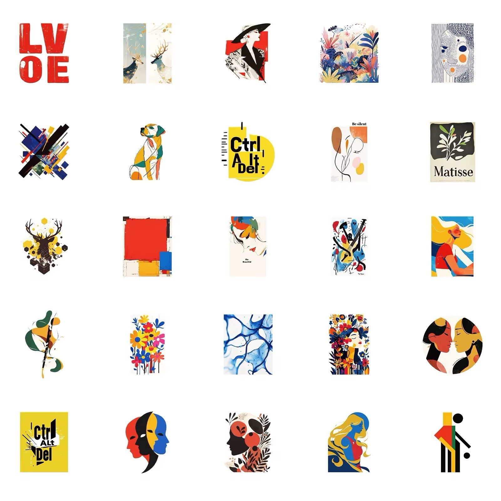 20 Random Abstract Art Stickers Beautiful Decals Hydro Laptop Yeti Free Shipping