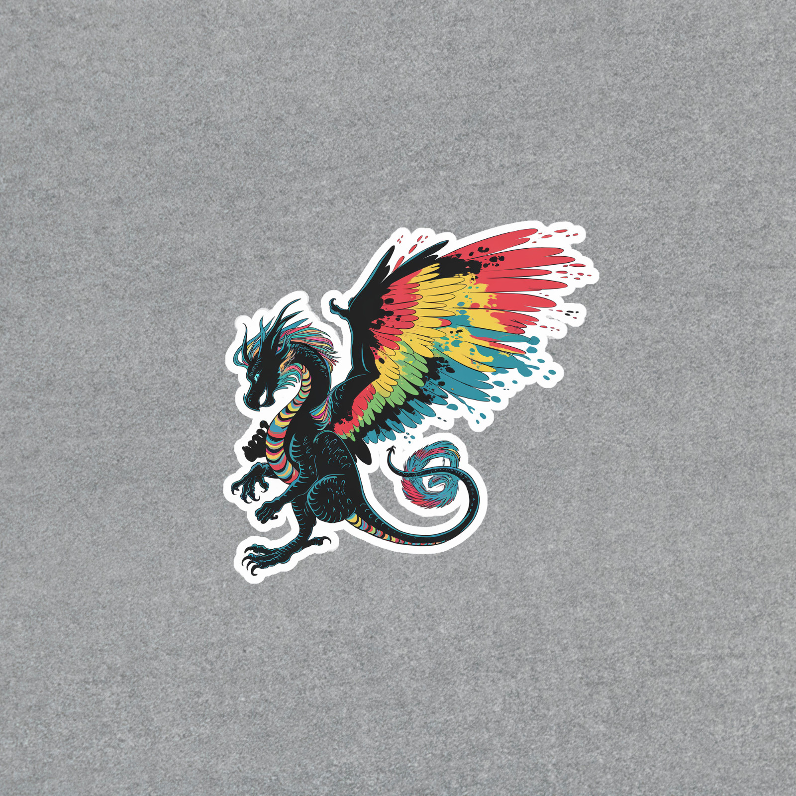 Colorful Rainbow Dragon Sticker – Fantasy Mythical Creature Decal for Laptops #3