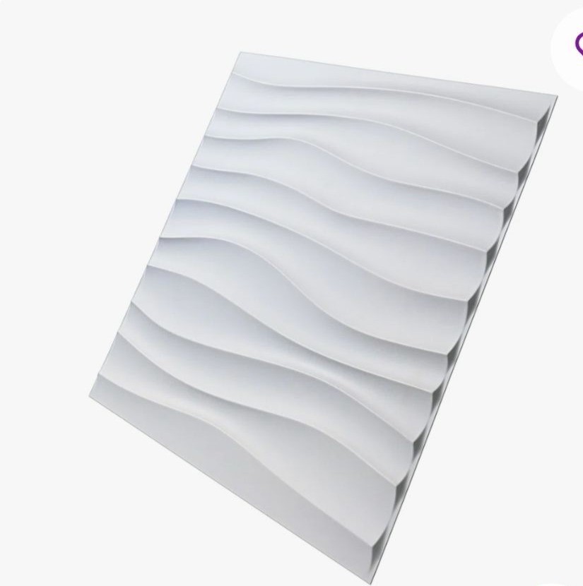 Set of 40-3D Wave Design PVC Wall Panels 12"x12" Sq. Ft. Coverage White Wall