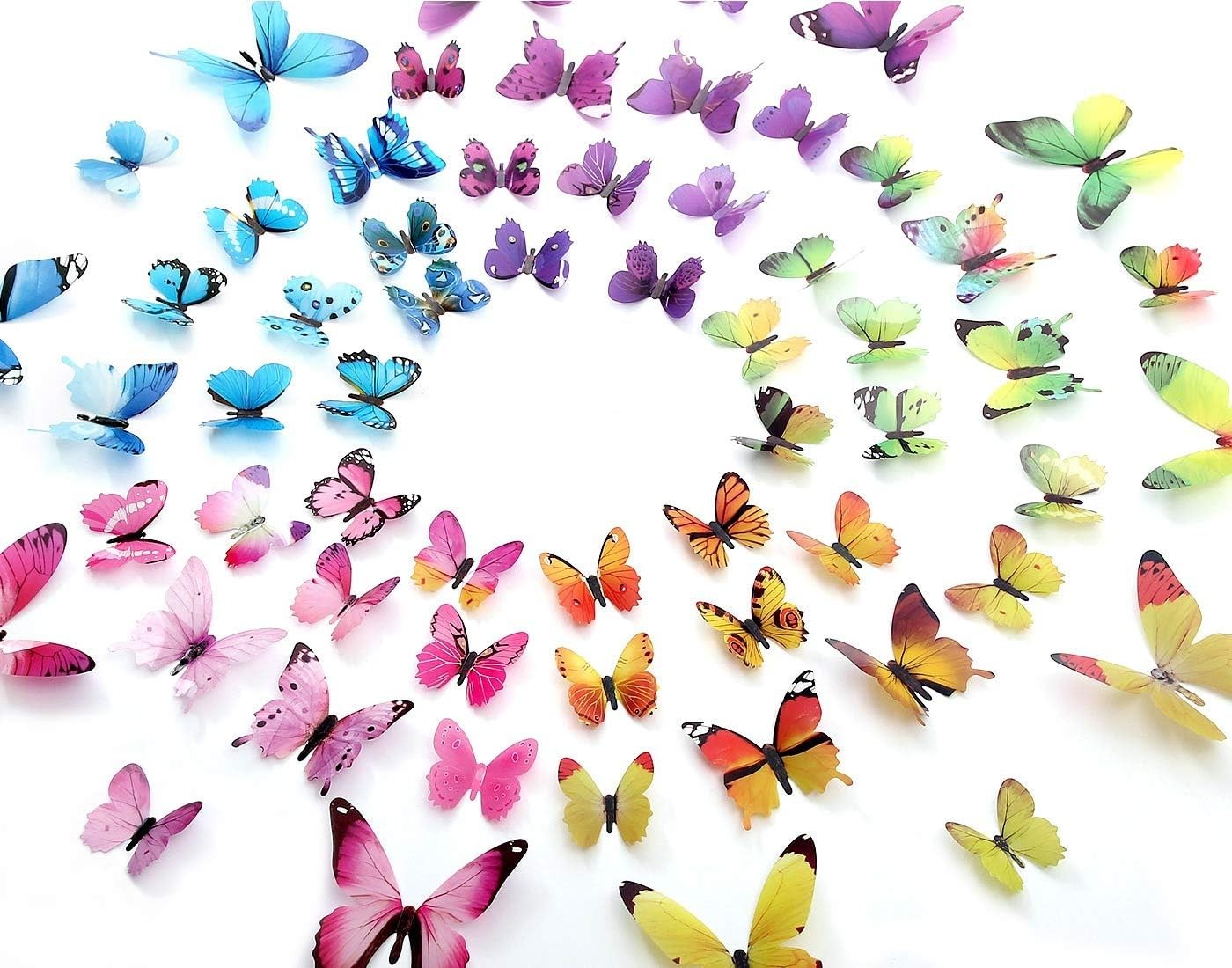 Butterfly Wall Stickers Set – 60 Removable 3D Decor for Bedrooms and Parties
