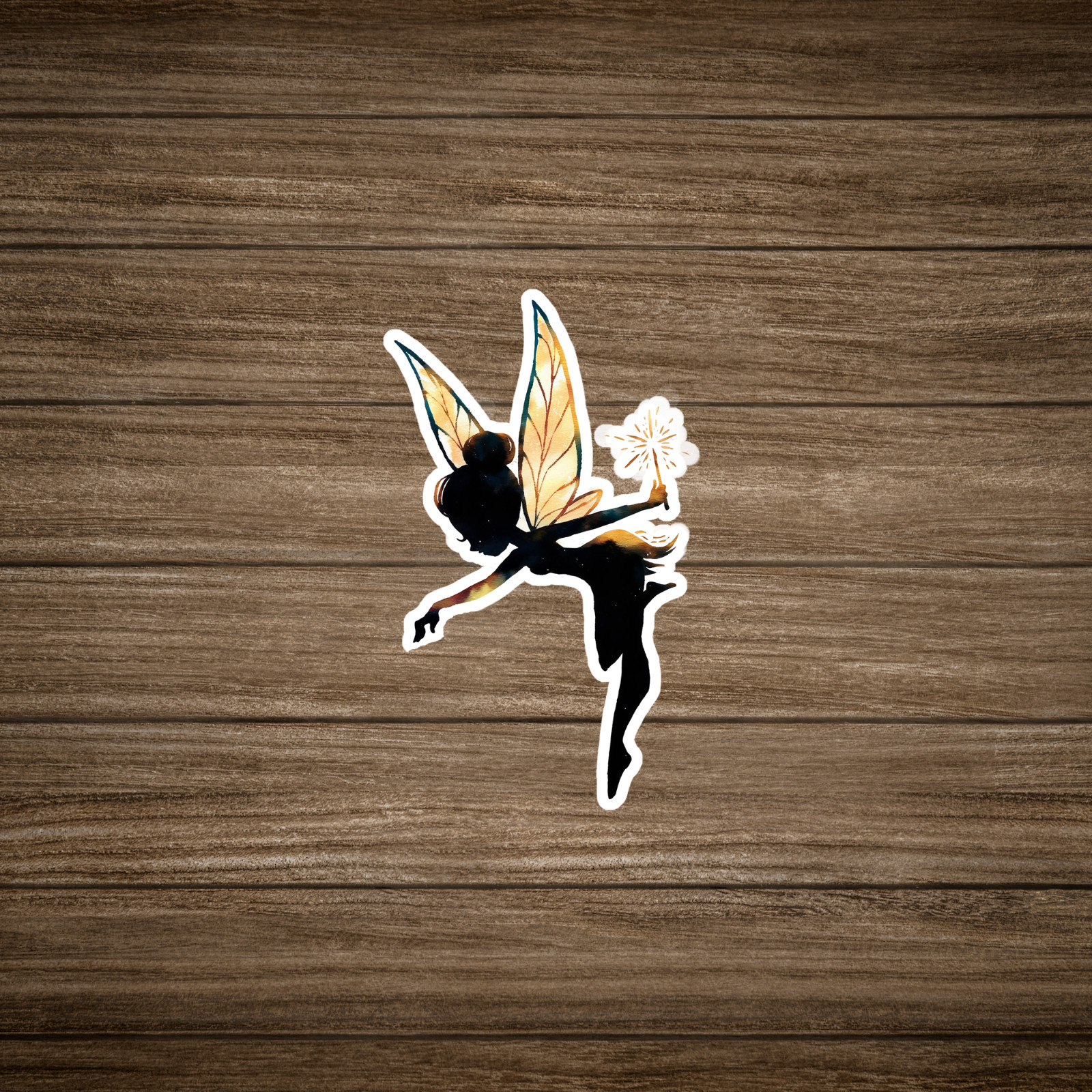 Whimsical Fairy Silhouette Sticker – Magical Fantasy Art Decal #124