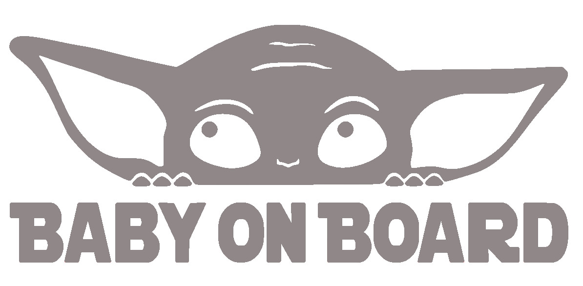 BABY YODA ON BOARD, GROGU, MANDALORIAN, STAR WARS, Decal Sticker for Car, Laptop