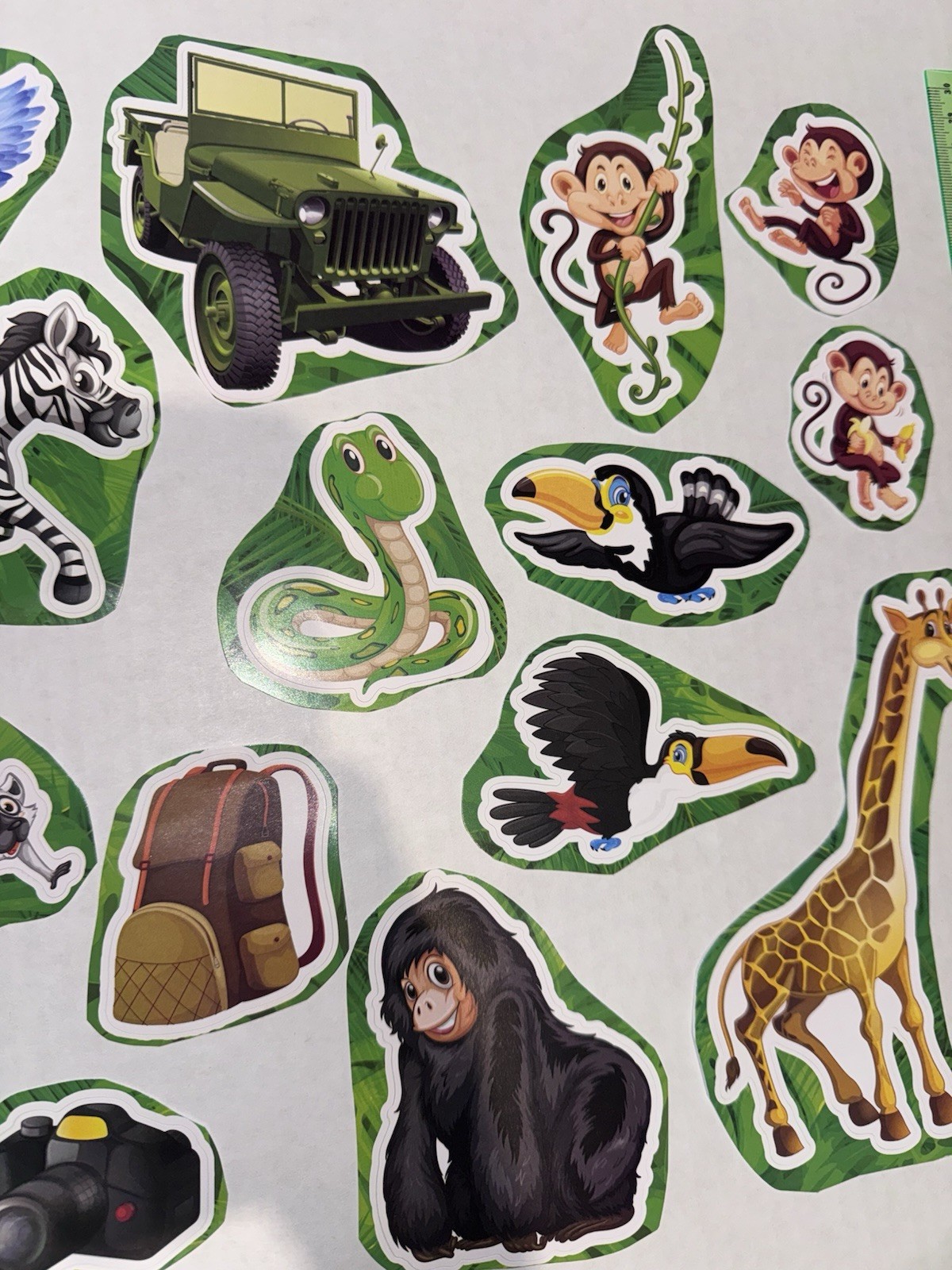 Safari Animals Themed Vinyl Stickers Set Of 19 – Great For Personalizing Walls