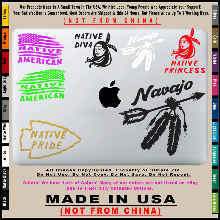 – Native American Arrow Navajo with Feathers Native Pride sticker decal