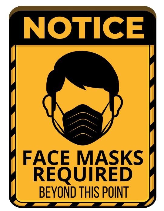 Notice Face Masks Required Safety Sign Sticker D7414