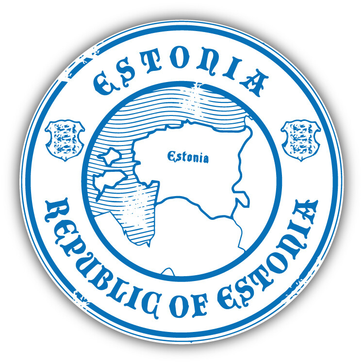 Estonia Map Grunge Stamp Car Bumper Sticker Decal