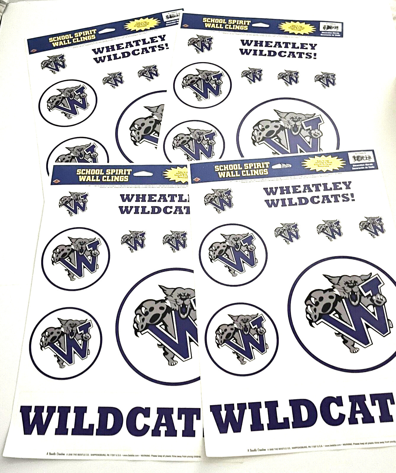 WHEATLEY WILDCATS High School Spirit Wall Clings Stickers Decals Lot of 30 Mixed