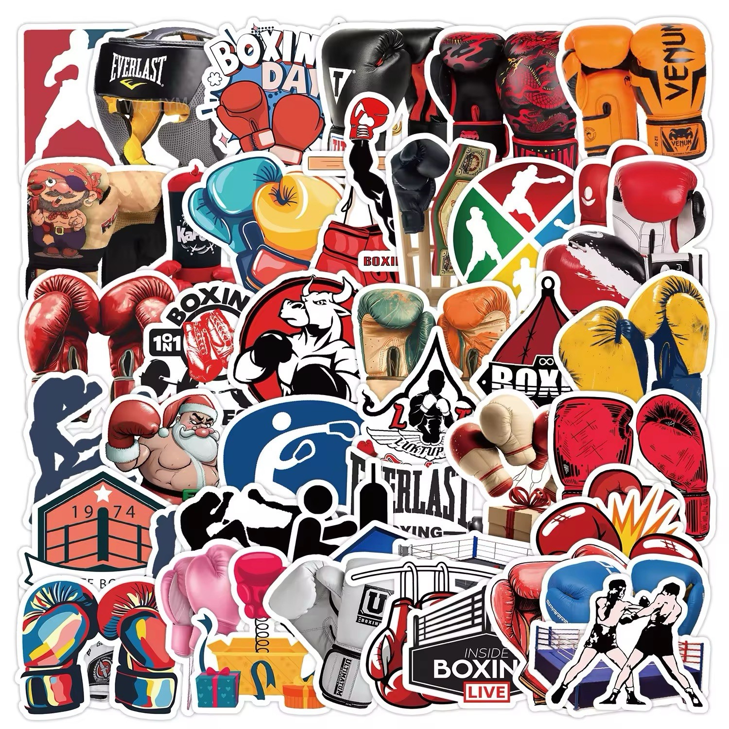 50 PCS Boxing Stickers Combat Sports Decals MMA Hydro Yeti Laptop Free Shipping!