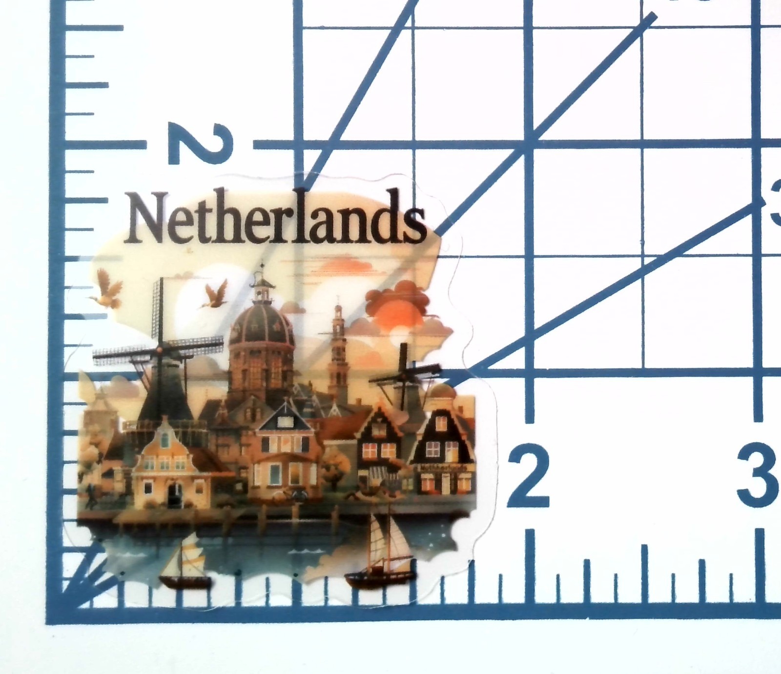 Netherlands Amsterdam Windmill Canal Die Cut Clear European Vinyl Sticker