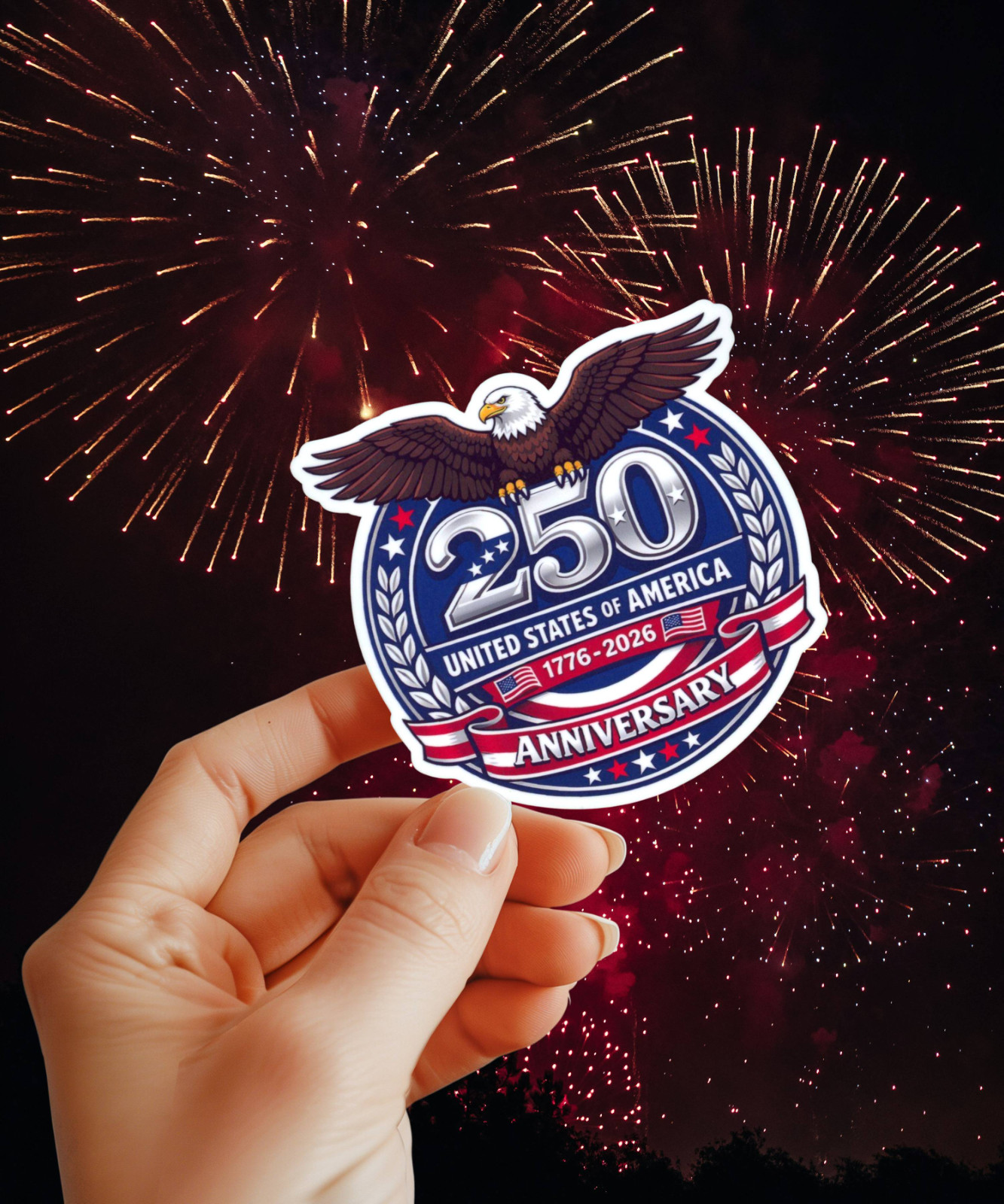 USA 250th Anniversary 1776-2026 America 250 Semiquincenten Sticker