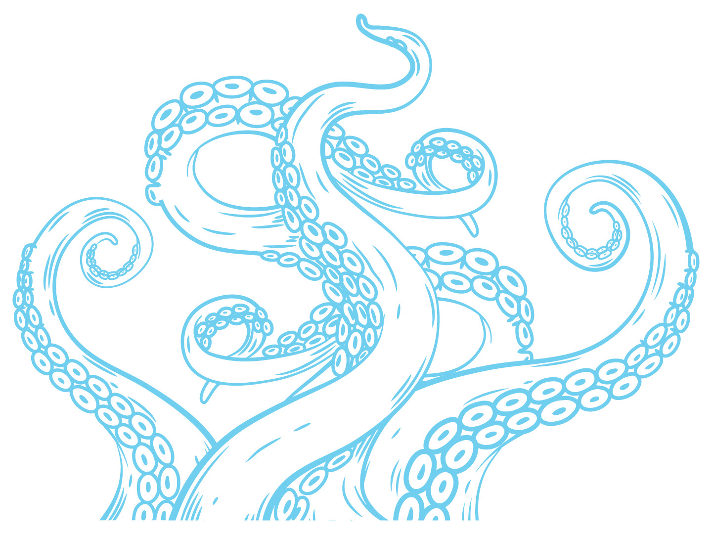 Vinyl Bedroom Living Room Marine Creature Octopus Arms Design Wall Decal Sticker