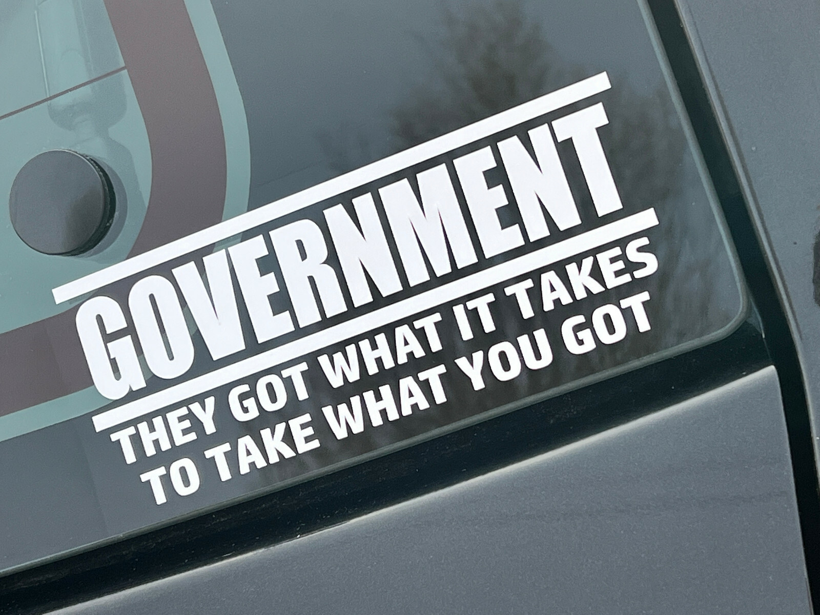 GOVERNMENT -WHITE- Vinyl Decal Indoor & Outdoor Sticker. Choose Size!