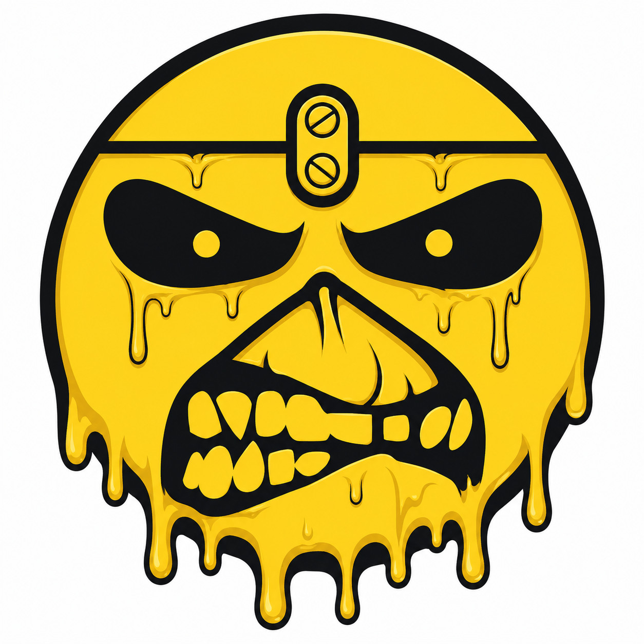 IRON MAIDEN – EDDIE SMILEY FACE – IRON MAIDEN – MELTING – STICKER / DECAL